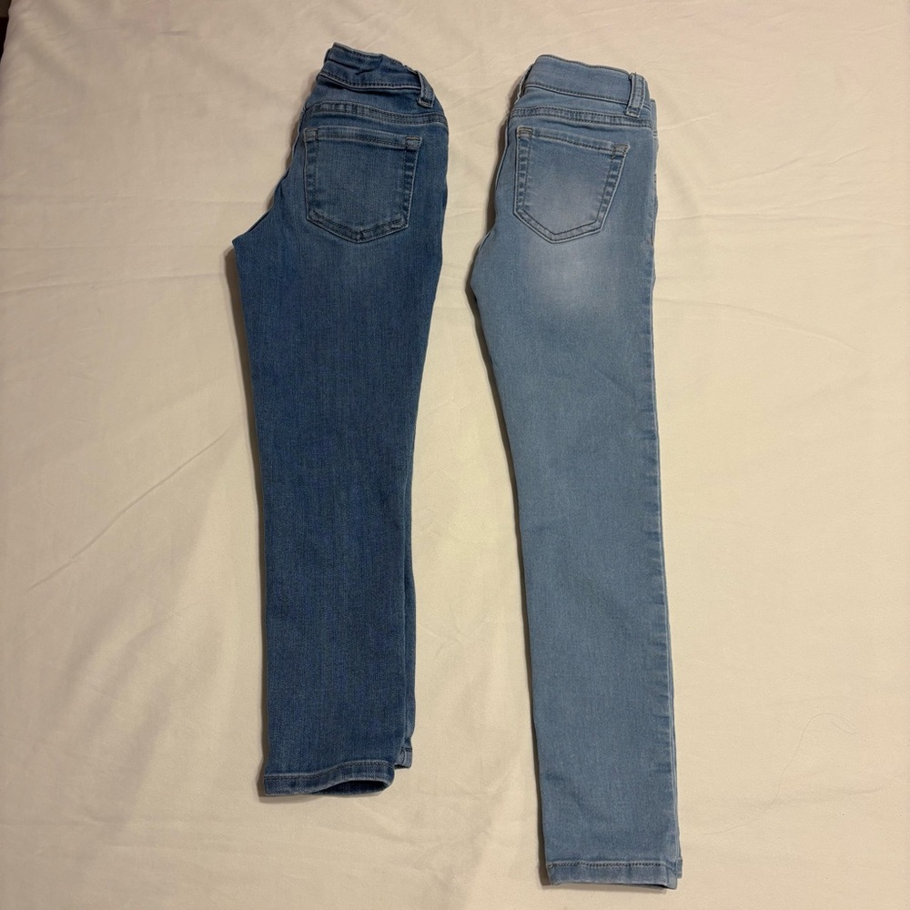 Cat & Jack jeans and children’s place denim legging jeans both size 6